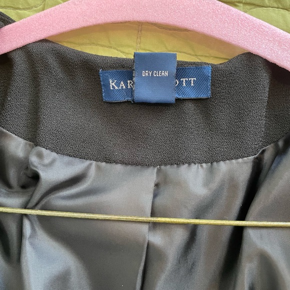 Karen Scott 2PC Suit VNeck Collarless Button Down Jacket & Sleeveless Dress Sz14 - Picture 11 of 12